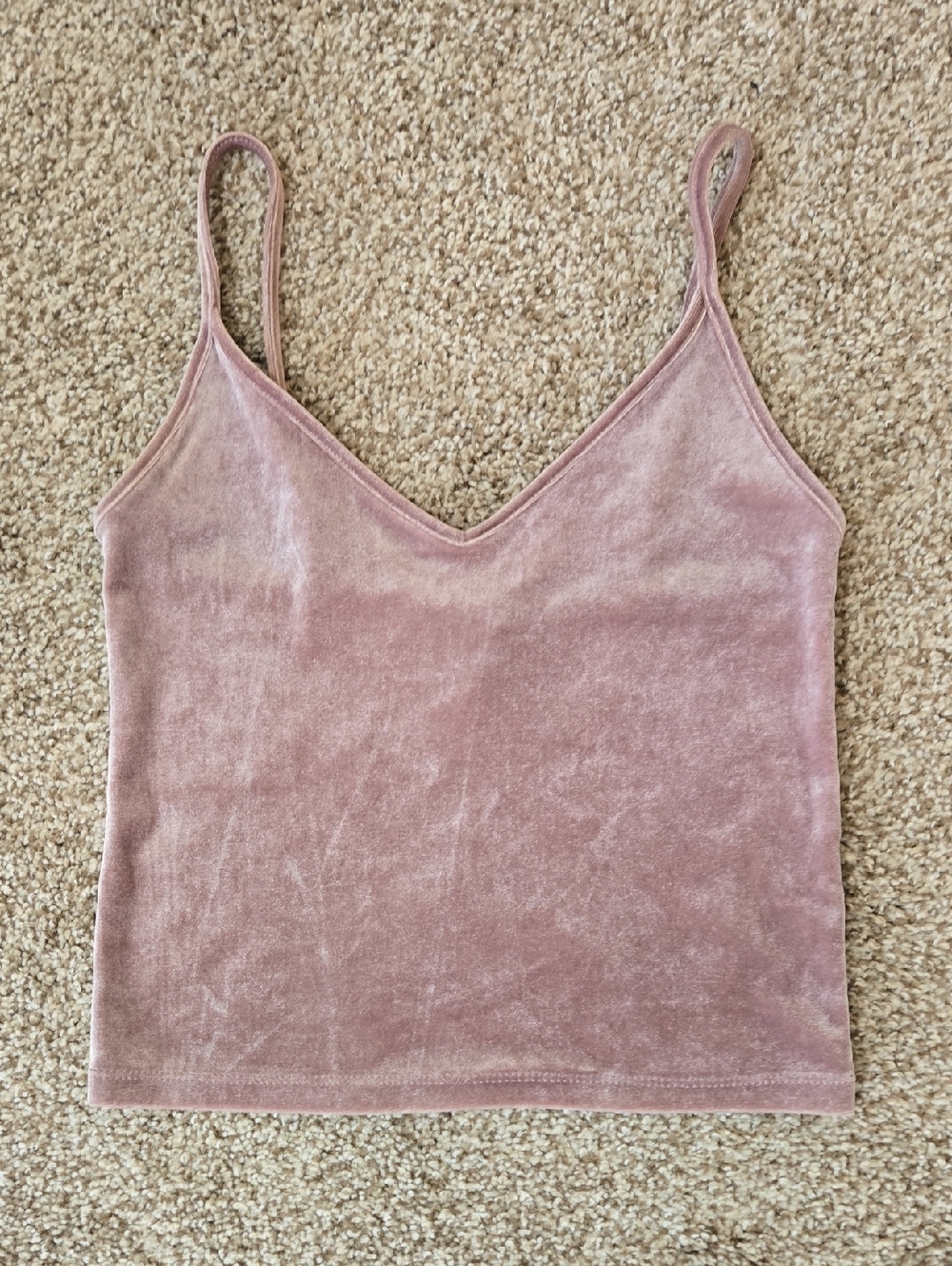 Forever 21 Dusty Pink Velvet V-Neck Cami